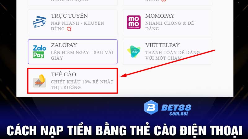 Cách nạp tiền bằng thẻ cào điện thoại